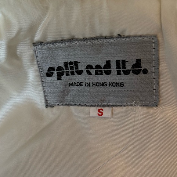 Vintage Split End LTD White Rabbit Fur Coat Size Small - Picture 6 of 10